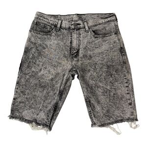 Levi's 511 Black Wash Denim Shorts Men’s 32 Cutoff Distressed